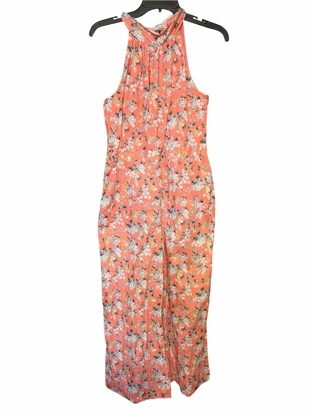 J. Crew Coral Floral Halter Jumpsuit - Picture 1 of 4